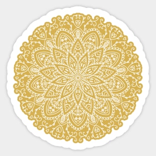 Mustard and White Mandala Sticker